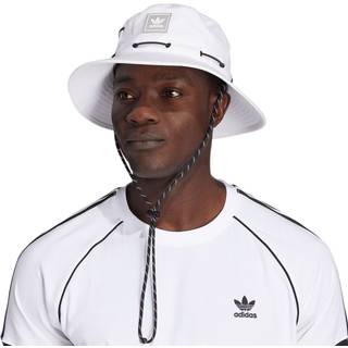 adidas Originals Utility Boonie Bucket Hat hvid/sten grå - Justerbar krone-elastik og kinnestrop, Én størrelse
