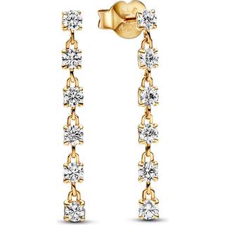Pandora Gold Sparkling Stones Drop Earrings