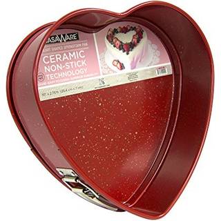 Casaware Heart Springform 10-tommer Pan Ceramic Coated Nonstick Red Granite