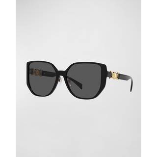 Versace VE4449D Asian Fit GB1/87 58 Solbriller Kvinder Black - Black - 58mm