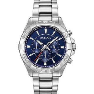 Bulova 96A152 Sølvfarvet/Læder Ø41 mm