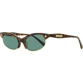 Dsquared2 Kvinde DQ0368 Freddy 52N Outlet solbriller Acetat Havana Grøn Rund Normal