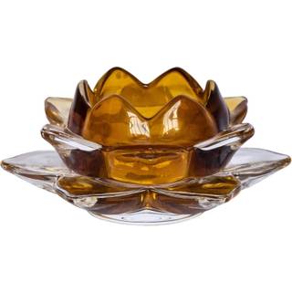 Loe fyrfadsstage lotusblomst amber Ø.12 cm