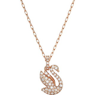 Swarovski Iconic Swan Anhänger, Schwan, Klein, Weiß, Roségold-Legierungsschicht