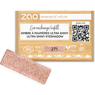 Zao Øjne Eyeshadow & Primer Refill Rectangular Eyeshadow Ultra 271 Pinkish Copper 1,3 g () - 1,3 g
