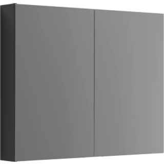 Scanbad Luna Style Spejlskab 80x100 cm m/2 låger - sort mat folie