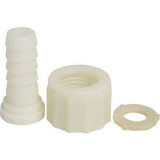 Slangekobling til afløb Barka, 1/2" G (BSP) (indvendig) / 12 mm (15/32″) slange, plast, hvid