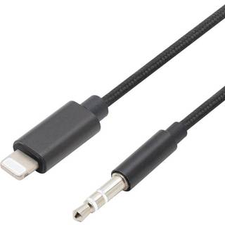 Linocell Lightning til 3,5 mm kabel - MFi - Sort - 1 m