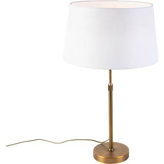 Bronze bordlampe med linnedskærm hvid 35 cm - Parte