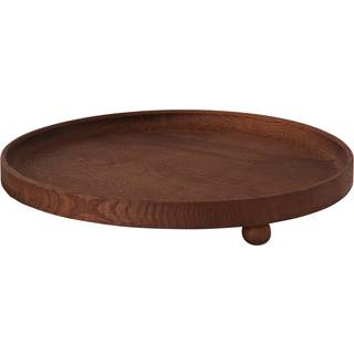 Inka rund træbakke 30 cm, dark