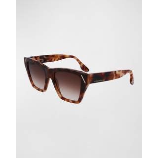 Victoria Beckham Kvinde VB646S 232 Solbriller Acetat Havana Brun Cat Eye Normal Fotokromatisk