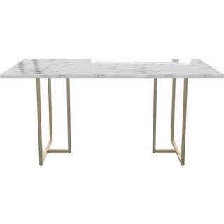 Spisebord 160x90 cm 8 pladser i Marble Look White