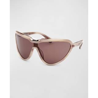 Max Mara Kvinde MM0084 EMIL 20E Solbriller Acetat Grå Brun Maske Normal - Grå
