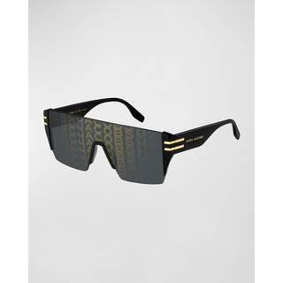 Marc Jacobs Mand MARC 712/S NZU/7Y Solbriller Acetat Sort Grå Maske Normal Dekoration