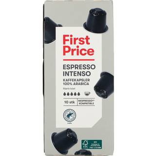 10 Pk. First Price Espresso Intenso aluminiumskapsler til Nespresso® (100 kapsler)