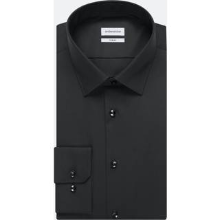 Seidensticker Herren Hemd schwarz Slim Fit