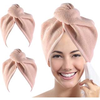 YoUlerTex Ultra Plush Microfiber Hair Howlle Wrap til kvinder 2 Pack 10 tommer x 26 tommer Purple Ultra Absorbent Twist Hair Turban T?rring H?rin