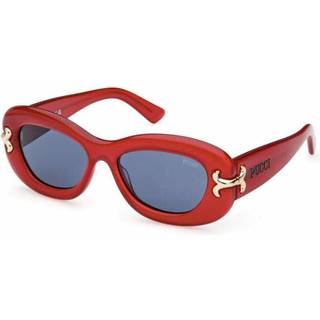Emilio Pucci Kvinde EP0210 66V Solbriller Acetat Rød Blå Geometrisk Normal