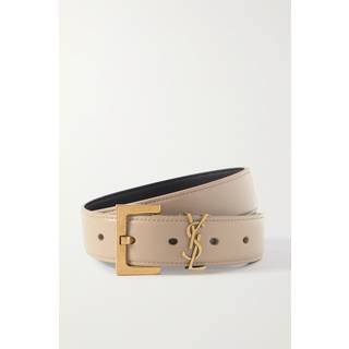 Saint Laurent Cassandre leather belt - beige - 75CM