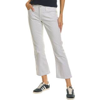 Frame Le Crop Mini striped mid-rise bootcut jeans - white - 25