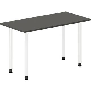 Skrivebord DNA, Antracit 1200x600 mm I-ben/Hvid