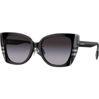 Burberry BE4393F MERYL Asian Fit 40518G 54 Solbriller Kvinder Hvid - Checkered Black White - 54mm