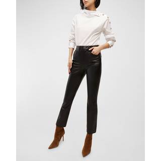 Veronica Beard Debbie faux leather slim pants - black - 28