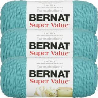 Bernat Super Value Aqua Yarn - 3 Pack of 198G/7oz - Acrylic - 4 Medium (Worsted) - 426 yards - Strik/hækling
