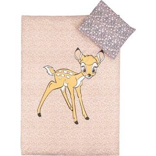Junior sengetøj 100x140 cm - sengesæt Bambi og blomster - 2 i 1 design - 100% bomuld