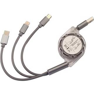 3i1 Ladekabel Apple / Samsung / Huawei / Sony Mobiltelefon - Udtrækkeligt kludrefrit