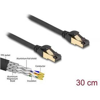 Delock RJ45 Netværkskabel Cat.6a S/FTP, 0,3 m – Sort