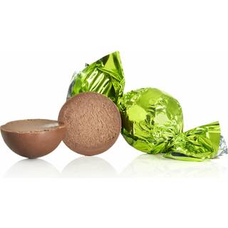 Fyldte chokoladekugle,lysgrøn 1 kg. Flødechokolade med lakrids