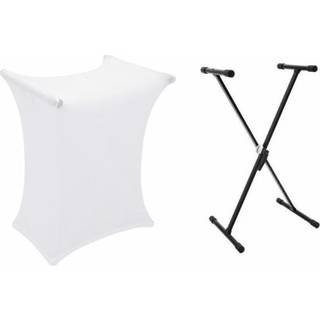 Dimavery Set SVT-1 Keyboard Stand + Cover white stativdæksel dækkeover tastatur