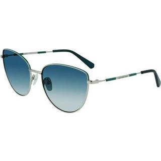 Calvin Klein Kvinde CKJ21218S 040 Solbriller Metal Sølv Blå Cat Eye Skygge