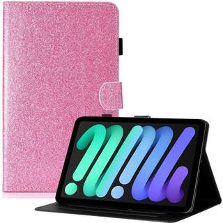 iPad 11" (2025) / iPad 10.9" (2024/2022) Glitter Flip Cover m. Flipstander & Kortholder - Lyserød