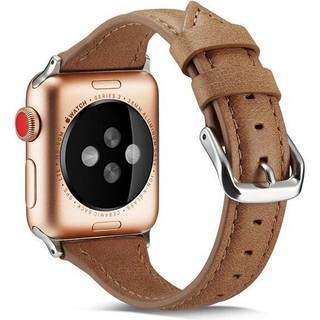 SKALO Smalt læderarmbånd Apple Watch 42/44/45/49mm - Rød