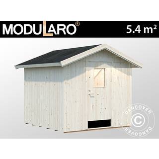 Redskabsskur Redskabsrum Haveskur i træ m/gulv, 2,33x2,39x2,38m, 5,4m², Natur