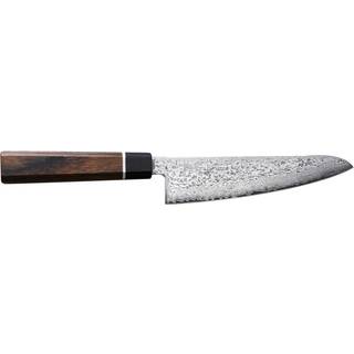 Suncraft Senzo Black Kochmesser 14,3 cm - Damaststahl - Griff Pakkaholz - Weiß,Braun,Schwarz,Silber