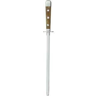 Güde Alpha Fasseiche Wetzstahl 26 cm - Griffschalen Weinfasseichenholz - Braun,Silber