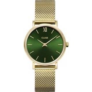 CLUSE Gold + Green Minuit Mesh Watch - Gold