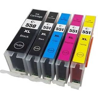 Pakke sæt Canon PGI-550XL / CLI-551XL 5 farver PBK-BK-C-M-Y alternativ 77 ml