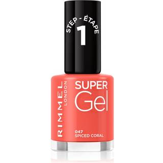 Rimmel Super Gel Geleneglelak uden UV/LED forsegling Skygge 047 Spiced Coral 12 ml - 12 ml