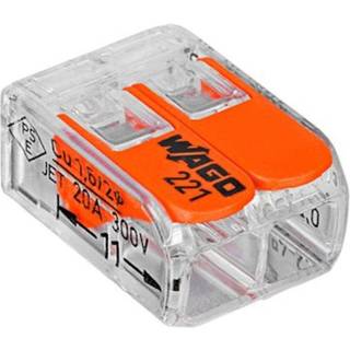Wago 221-412 Åbnbar hurtigklemme 2 forbindelser 16-pakke