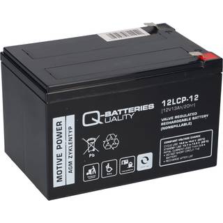 Q-Batteries 12LCP-12 12V 13Ah deep cycle AGM batteri - Forbrugsbatteri