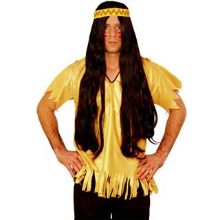 Indianer Perücke mit Haarband braun