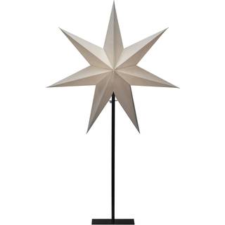 Dekolampe papirstjerne, 7-takket, hvid højde 80 cm