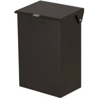Affaldsbeholder med låg 27 l, Sort stål 200 x 300 x 470 mm (105594)