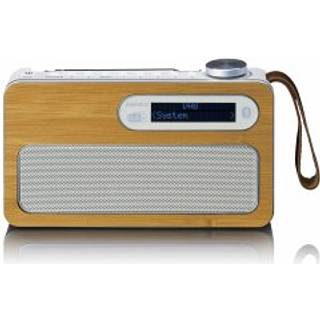 Lenco PDR-040EF - Portable DAB+ radio with Bluetooth® - Bamboo - DAB+/FM - Stereo - Sølv