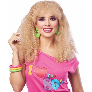 80s Crimped Perücke Blond