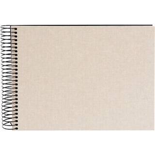 Spiralalbum 24x17cm Leinen 40 schwarze Seiten - Beige